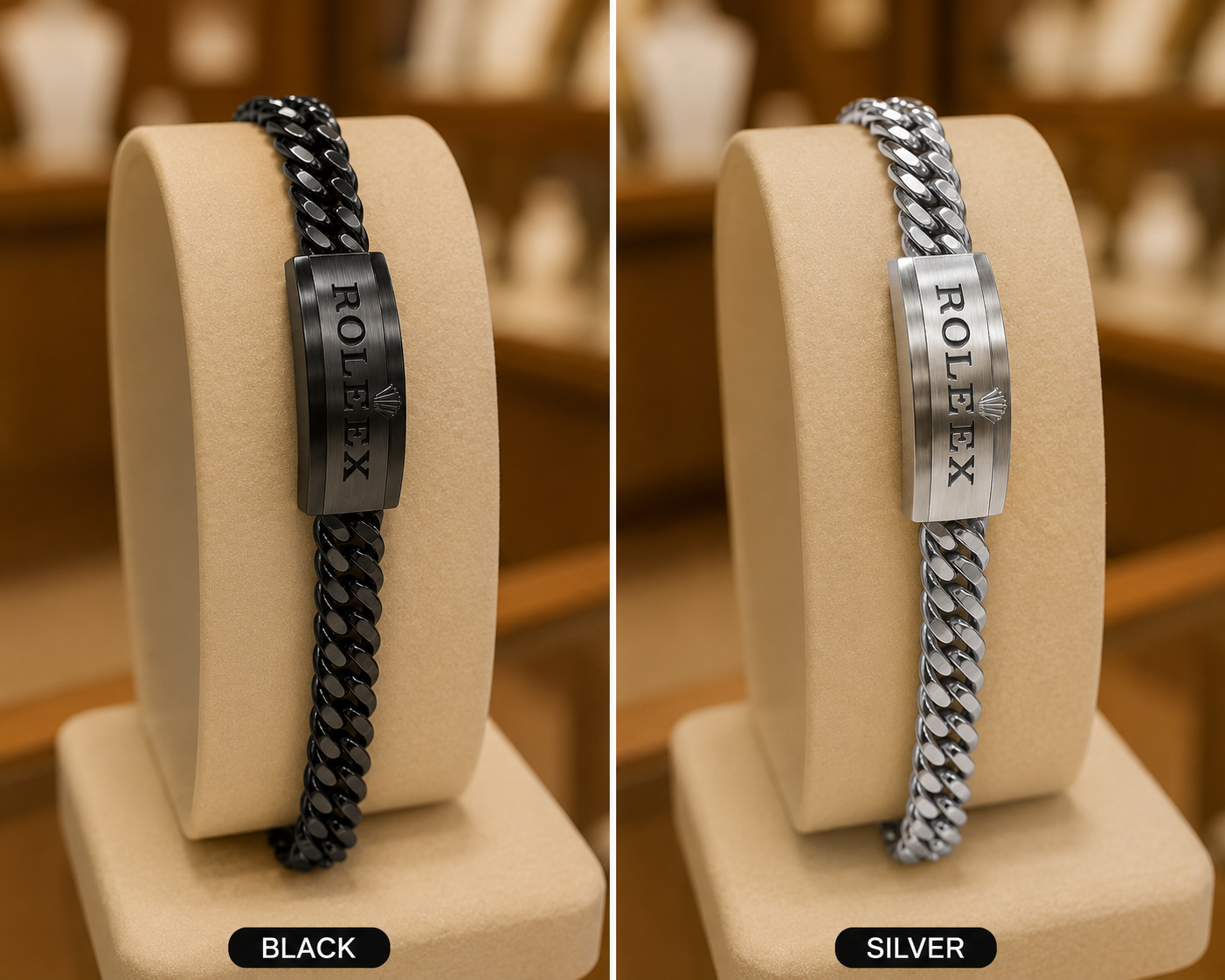 Rolex-Inspired Gold Cuban Link Bracelet for Men | Premium HS Jewelry