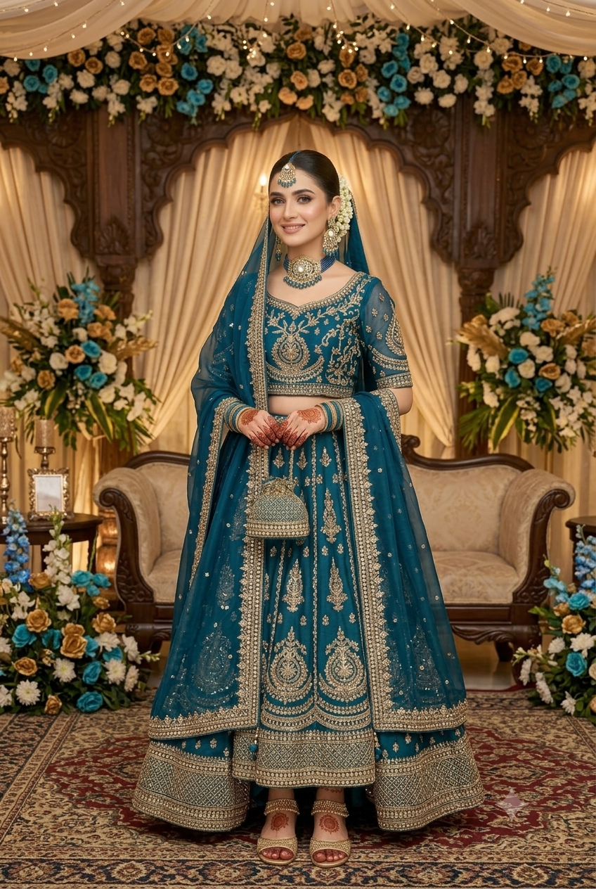 Royal Blue Kundan Bridal Jewellery Set – Premium Gold Plated Necklace Set