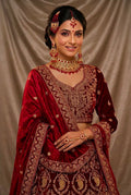 Luxury Bridal Ruby Red Choker Jewelry Set | Premium Wedding Necklace Set