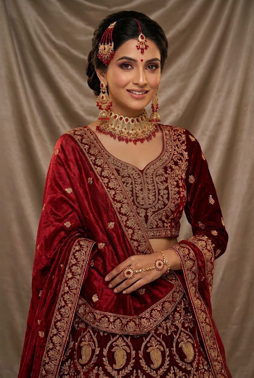 Luxury Bridal Ruby Red Choker Jewelry Set | Premium Wedding Necklace Set